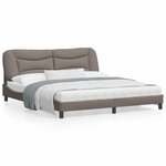 vidaXL Cadre de lit avec lumières LED taupe 180x200 cm tissu