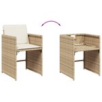 vidaXL Ensemble à manger de jardin et coussins 17 Pièces beige