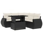vidaXL Salon de jardin 6 Pièces avec coussins noir résine tressée