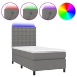 vidaXL Sommier à lattes de lit avec matelas et LED Gris foncé 80x200cm