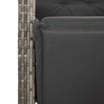 vidaXL Ensemble de bistro de jardin 5 Pièces coussins gris poly rotin