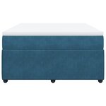 vidaXL Sommier à lattes de lit et matelas Bleu foncé 140x190cm Velours