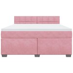 vidaXL Sommier à lattes de lit avec matelas Rose 180x200 cm Velours