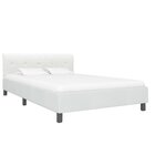 vidaXL Cadre de lit Blanc Similicuir 140 x 200 cm