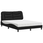 vidaXL Lit avec matelas noir 140x200 cm similicuir