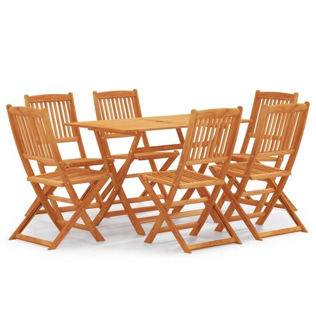 vidaXL Mobilier à dîner d'extérieur pliable 7 Pièces Bois d'eucalyptus