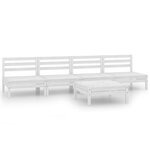 vidaXL Salon de jardin 5 Pièces Blanc Bois de pin massif