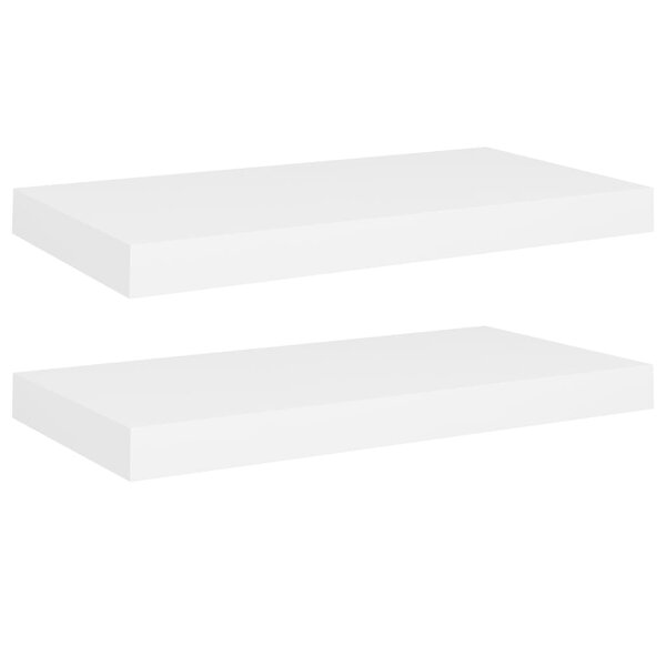 vidaXL Étagères murales flottantes 2 Pièces blanc 50x23x3 8 cm MDF