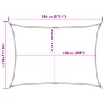 vidaXL Voile d'ombrage 160 g/m² Rouge 5x7 m PEHD