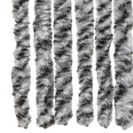 vidaXL Rideau anti-mouches gris et noir et blanc 100x230 cm chenille