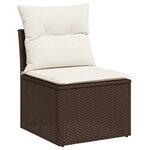 vidaXL Salon de jardin avec coussins 9 Pièces marron résine tressée