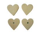 Magnet Coeur en bois 5 cm 4 pièces