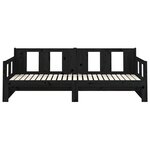 vidaXL Lit coulissant Noir Bois de pin solide 2x(80x200) cm
