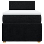 vidaXL Sommier à lattes de lit avec matelas Noir 90x190 cm Tissu