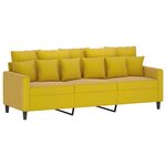vidaXL Ensemble de canapés 3 Pièces avec coussins Jaune Velours