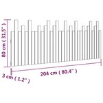 vidaXL Tête de lit murale 204x3x80 cm Bois massif de pin