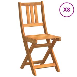 vidaXL Chaise de jardin 8 Pièces Huile Naturelle 40 x 42 x 85 cm