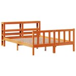 vidaXL Cadre de lit et tête de lit cire marron 120x200 cm bois de pin