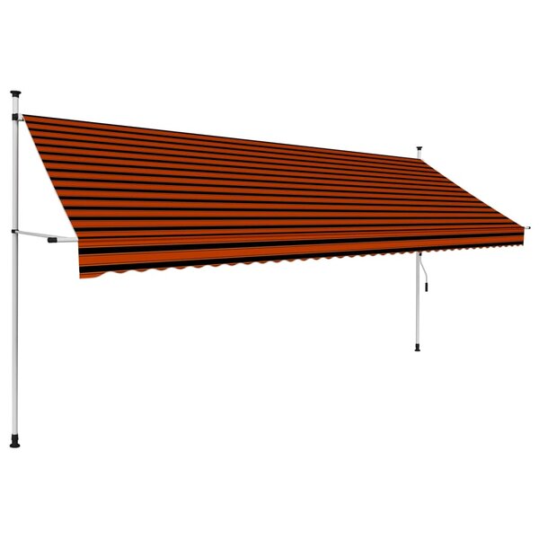 vidaXL Auvent manuel rétractable 400 cm Orange et marron