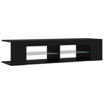 vidaXL Meuble TV avec lumières LED noir 135x39x30 cm