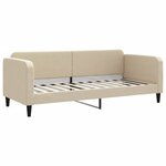 vidaXL Lit de jour avec gigogne et tiroirs crème 80x200 cm tissu