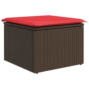 vidaXL Tabouret de jardin avec coussin Marron 55x55x37 cm Résine tressée