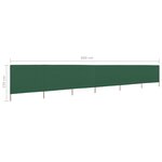 vidaXL Paravent 6 panneaux Tissu 800 x 120 cm Vert