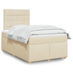 vidaXL Sommier à lattes de lit avec matelas Crème 120x200 cm Tissu