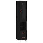 vidaXL Buffet haut Noir 34 5x34x180 cm Bois d'ingénierie