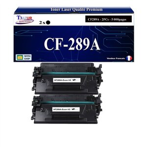 T3AZUR -2x Toners compatibles avec HPCF289A (89A) pour HP LaserJet Enterprise M528dn M528f E50145dn E52645c E52645dn