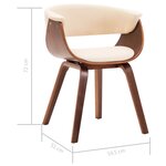 vidaXL Chaises à manger lot de 2 crème bois courbé et similicuir