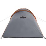 vidaXL Tente familiale à dôme 6 personnes gris et orange imperméable
