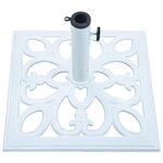 vidaXL Socle de parasol Blanc 12 kg 49 cm Fonte