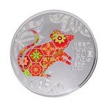 Pièce de monnaie 20 Patacas Macao 2020 1 once argent BE – Année du Rat