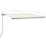 vidaXL Auvent automatique sur pied 450x300 cm Crème
