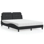 vidaXL Lit avec matelas noir 140x190 cm similicuir