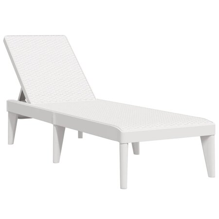 vidaXL Chaise longue blanc 186x60x29 cm PP