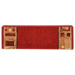 vidaXL Tapis d'escalier autoadhésifs 10 Pièces 65x21x4 cm Rouge