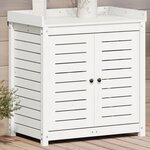 vidaXL Table de rempotage avec étagères blanc bois massif de pin