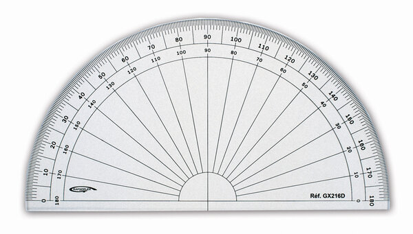 Rapporteur 1/2 cercle degrés Ø 16 cm