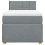 vidaXL Sommier à lattes de lit avec matelas gris clair 80x200 cm tissu