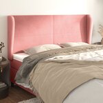 vidaXL Tête de lit avec oreilles Rose 183x23x118/128 cm Velours