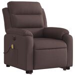 vidaXL Fauteuil inclinable de massage électrique Marron foncé Tissu