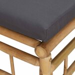 vidaXL Repose-pieds de jardin avec coussin gris foncé bambou