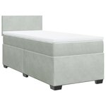 vidaXL Sommier à lattes de lit et matelas Gris clair 100x200cm Velours