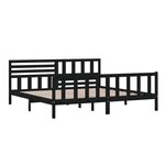 vidaXL Cadre de lit Noir Bois massif 200x200 cm
