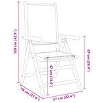 vidaXL Chaises inclinables de jardin lot de 4 vert tissu bois massif