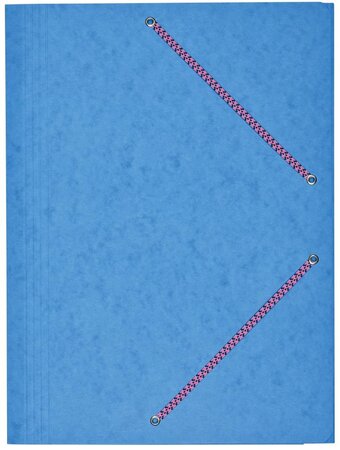 Chemise Carte Lustée 24 x 32 cm à rabats avec élastique Bleu Ciel COUTAL