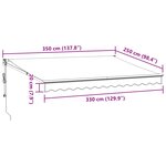 vidaXL Auvent rétractable anthracite et blanc 3 5x2 5m tissu/aluminium