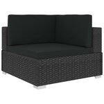 vidaXL Salon de jardin 6 Pièces avec coussins résine tressée noir